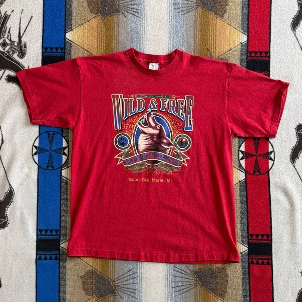 Vintage 90s Outdoor Animals Nature Wolf T-Shirt Size XL Single Stitch USA Made